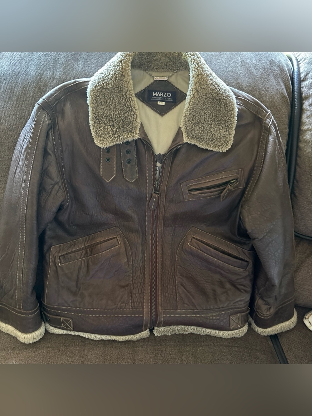 Sheepskin Shearling Korea Leather Keep Em Flying  Flight Bomber Jacket 85-160 Vt